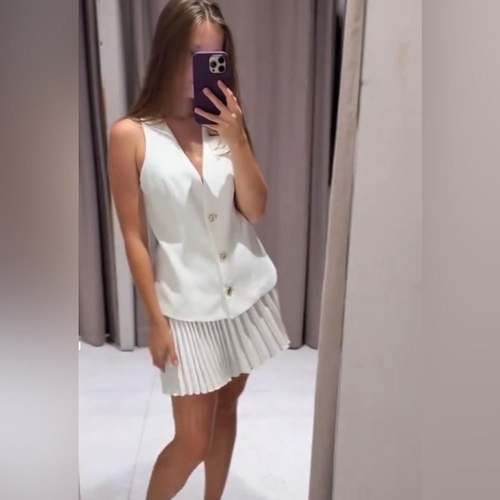 🔥SALE🔥 NWT ZARA WHITE COMBINATION MINI DRESS SIZE SMALL